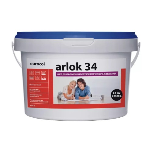 Клей для линолеума Arlok 34 водно-дисперсионный 4 кг Клей для линолеума Arlok 34 водно-дисперсионный 4 кг