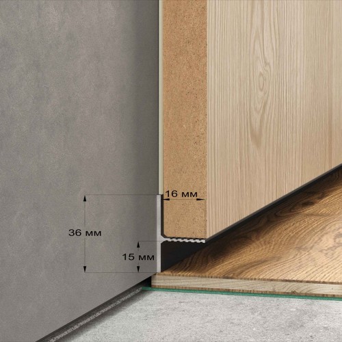 Плинтус алюминиевый теневой Laconistiq Reverse 36 Черный муар RAL 9005 34-31-300 3000×36×16 Плинтус алюминиевый теневой Laconistiq Reverse 36 Черный муар RAL 9005 34-31-300 3000×36×16