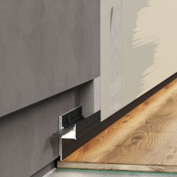 Плинтус алюминиевый теневой с подсветкой Laconistiq Light Черный муар RAL 9005 33-31-300 3000×41,3×15