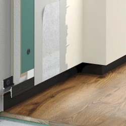 Плинтус алюминиевый теневой с подсветкой Laconistiq Light Черный муар RAL 9005 33-31-300 3000×41,3×15