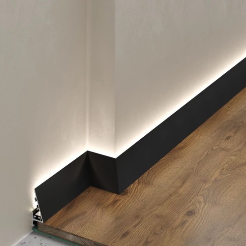 Микроплинтус алюминиевый с подсветкой Laconistiq Light Черный 18-11-245 2450×30×16 Микроплинтус алюминиевый с подсветкой Laconistiq Light Черный 18-11-245 2450×30×16