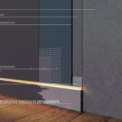 Вставка в скрытый плинтус под покраску гибкая Laconistiq 99-100-200 2000×100×13