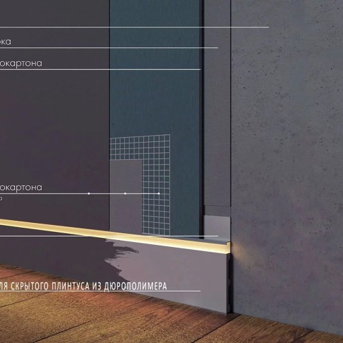 Вставка в скрытый плинтус под покраску гибкая Laconistiq 99-100-200 2000×100×13 Вставка в скрытый плинтус под покраску гибкая Laconistiq 99-100-200 2000×100×13