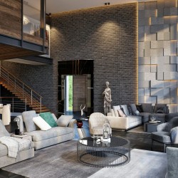 Профиль алюминиевый теневой с подсветкой Laconistiq Gips Черный муар RAL 9005 51-31-300 3000×43,8×44,1