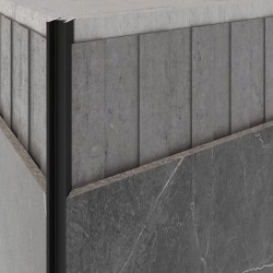 Профиль алюминиевый теневой Laconistiq Dual Черный муар RAL 9005 22-31-300 3000×8,6×12