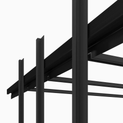 Профиль алюминиевый теневой Laconistiq Classic Черный муар RAL 9005 21-31-300 3000×37×10,7