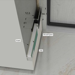 Профиль алюминиевый теневой Laconistiq Micro Черный муар RAL 9005 24-31-100 1000×96,5×15,7