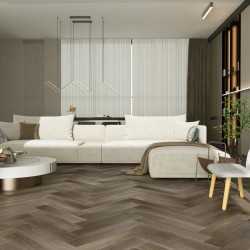 Кварцвиниловый SPC ламинат Home Expert Parquet Дуб Шоколадный 33-3011 венгерская елка 615×123×3,5