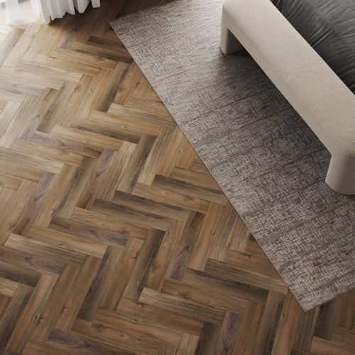 Кварцвиниловый SPC ламинат Home Expert Parquet Гикори натуральный 33-71W908/33-3010 венгерская елка 615×123×3,5