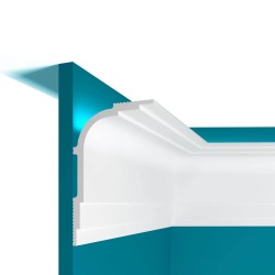 Потолочный плинтус под покраску с подсветкой Перфект Плюс P104 2000×86×140