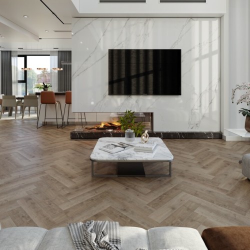 Кварцвиниловый SPC ламинат Evofloor Parguet Click Chestnut Каштан HP 0271 венгерская елка 600×125×4