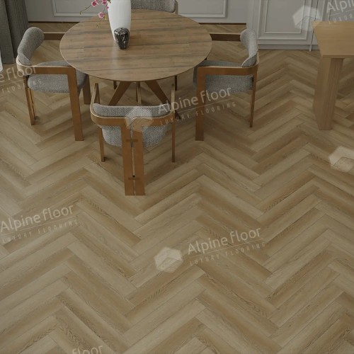 Кварцвиниловая плитка Alpine Floor клеевая Parquet LVT Дуб Поллукс ЕCО 16-28 венгерская елка 590×118×2,5