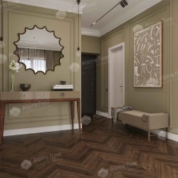 Кварцвиниловый SPC ламинат Alpine Floor Chevron Alpine Дуб Мокка ECO 18-12 французская елка 600×127×5