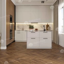 Кварцвиниловый SPC ламинат Alpine Floor Chevron Alpine Дуб Коричневый ECO 18-13 французская елка 600×127×5