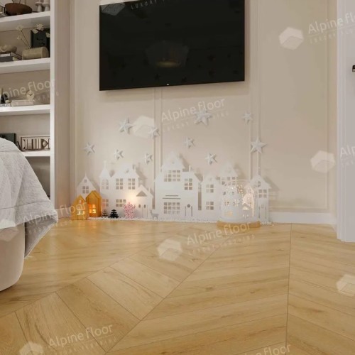 Кварцвиниловый SPC ламинат Alpine Floor Chevron Alpine Caldo ECO 18-20 французская елка 600×127×5