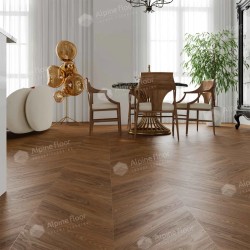 Кварцвиниловый SPC ламинат Alpine Floor Chevron Alpine Орех Нойер ECO 18-22 французская елка 600×127×5