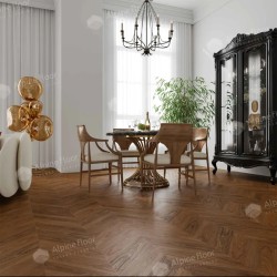 Кварцвиниловый SPC ламинат Alpine Floor Chevron Alpine Орех Нойер ECO 18-22 французская елка 600×127×5