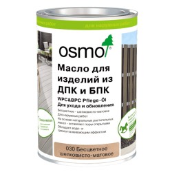 Масло для террас из ДПК Osmo WPC BPC Pflege-Ol 030 Бесцветное шелковисто-матовое 1 л