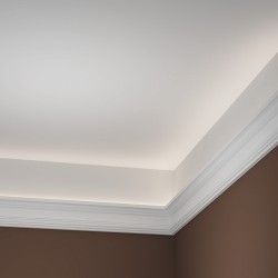Потолочный плинтус под покраску Европласт 1.50.121 с подсветкой 2000×50×101