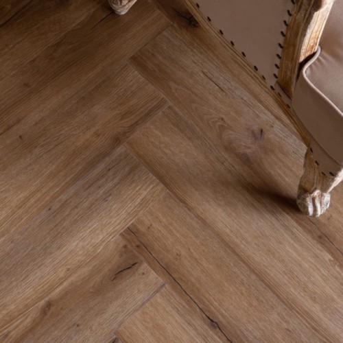 Кварцвиниловый SPC ламинат Vinilam Vinilpol Herringbone Паркет Франческо 9933 венгерская елка 762×127×7