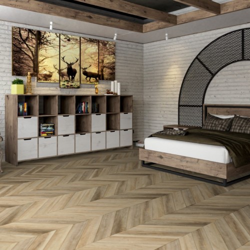 Кварцвиниловая плитка Damy Floor клеевая Chevron LVT Амбуаз DF06-Ch-LVT французская елка 600×127×2,5