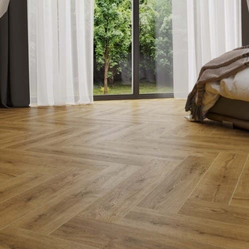 Кварцвиниловый SPC ламинат Cronafloor Herringbone 2.0 Дуб Анже H016 венгерская елка 640×128×4,5