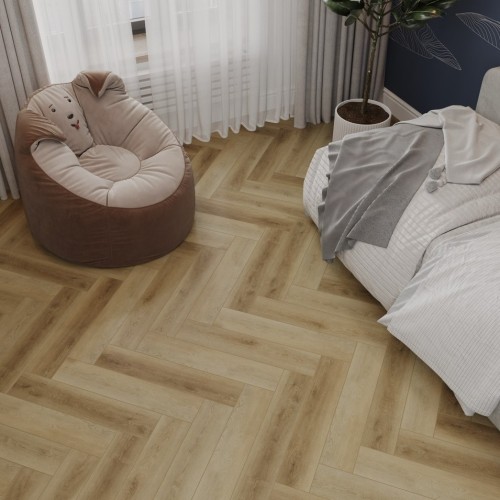 Кварцвиниловый SPC ламинат Cronafloor Herringbone 2.0 Дуб Лимож H020 венгерская елка 640×128×4,5