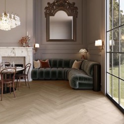Кварцвиниловый SPC ламинат Invictus Maximus Herringbone Divine Oak Cookie венгерская елка 743×145×5