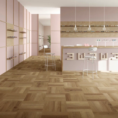 Кварцвиниловая плитка Invictus клеевая Maximus Parquet Highland Oak Roasted венгерская елка 406×102×2,5