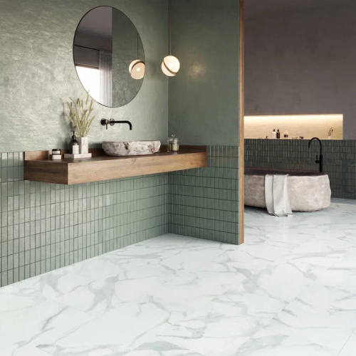 Кварцвиниловая плитка Invictus клеевая Primus Tile Pure Marble Snow 914×457×2