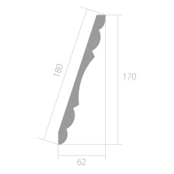 Потолочный плинтус под покраску Ultrawood CR 0022 i 2000×62×170