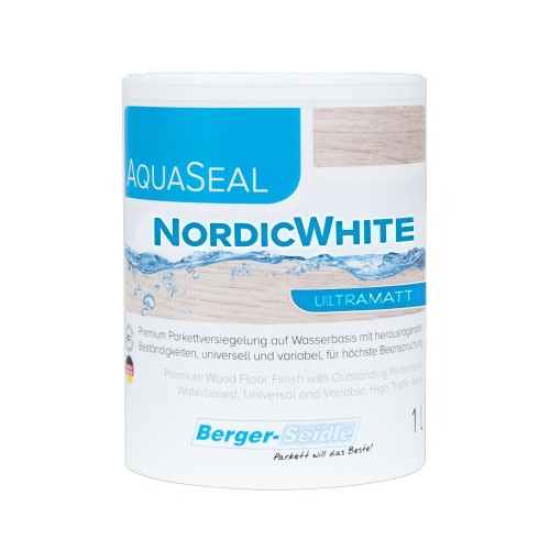 Лак для паркета Berger-Seidle AquaSeal NordicWhite Белый ультраматовый 1 л Лак для паркета Berger-Seidle AquaSeal NordicWhite Белый ультраматовый 1 л