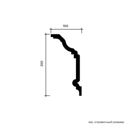 Потолочный плинтус под покраску Европласт 6.50.242 2000×100×200