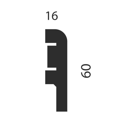 Плинтус МДФ под покраску Cosca Decor AP02 2400×60×16 Плинтус МДФ под покраску Cosca Decor AP02 2400×60×16