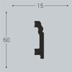 Плинтус под покраску Bello Deco П1 2000×60×15