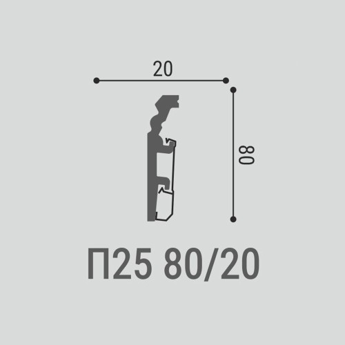 Плинтус под покраску Bello Deco П25 2000×80×20 Плинтус под покраску Bello Deco П25 2000×80×20