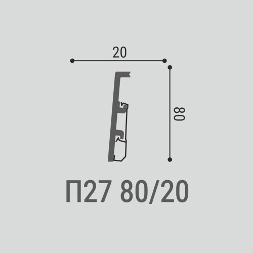 Плинтус под покраску Bello Deco П27 2000×80×20 Плинтус под покраску Bello Deco П27 2000×80×20