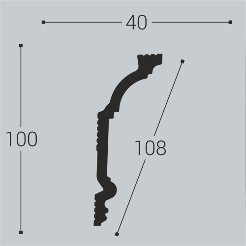 Потолочный плинтус под покраску Bello Deco К3 2000×40×100