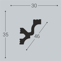 Потолочный плинтус под покраску Bello Deco К11 2000×30×35