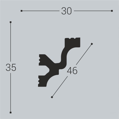 Потолочный плинтус под покраску Bello Deco К11 2000×30×35
