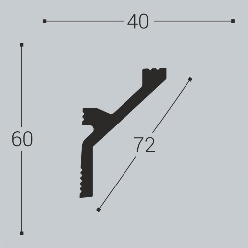 Потолочный плинтус под покраску Bello Deco К12 2000×40×60