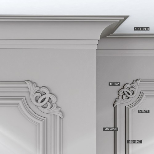 Потолочный плинтус под покраску Bello Deco К14 2000×110×110