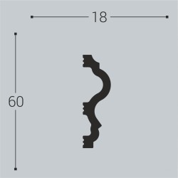 Молдинг под покраску Bello Deco М6 2000×60×18