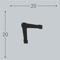Молдинг угловой под покраску Bello Deco У1 2000×20×20