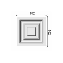 Дверной декор верхний под покраску Bello Deco В1 102×102×25