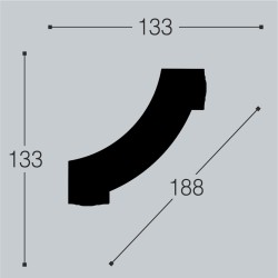 Угловой элемент к молдингу под покраску Bello Deco М12У1 133×133×20