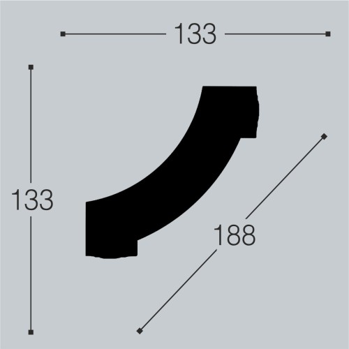 Декор к молдингу под покраску Bello Deco М12У1 133×133×20