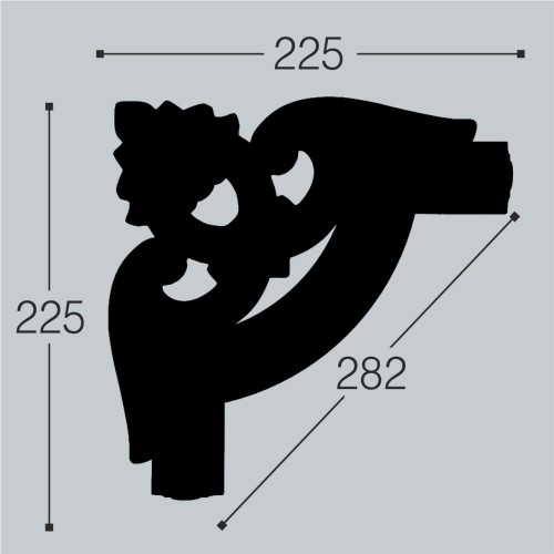 Декор к молдингу под покраску Bello Deco М12У2 225×225×20