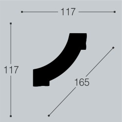 Угловой элемент к молдингу под покраску Bello Deco М15У1 117×117×20