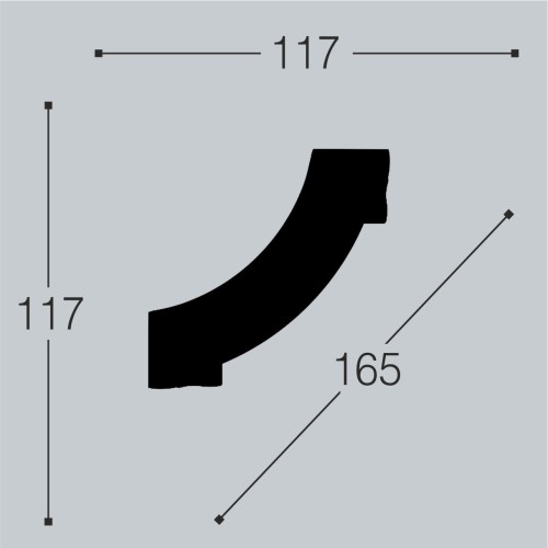 Декор к молдингу под покраску Bello Deco М15У1 117×117×20